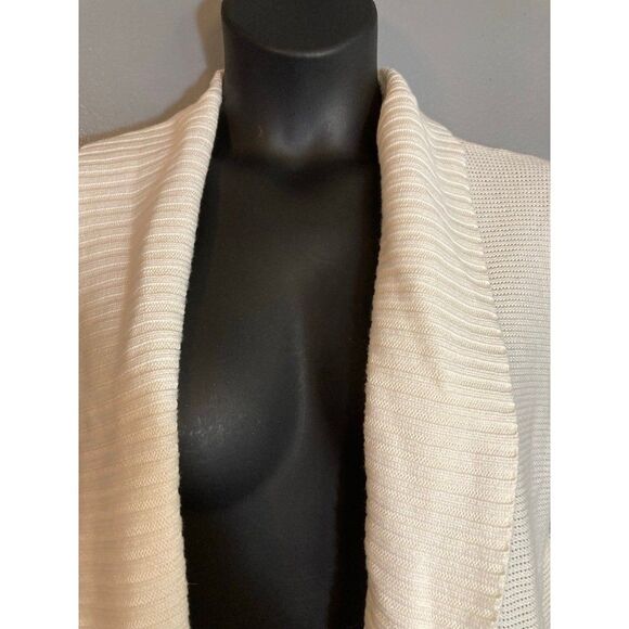 eddie bauer white knit open front cardigan - Picture 3 of 6